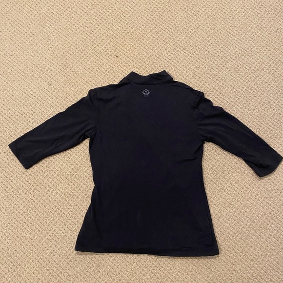 Lotuswear Black 3/4 Length Sleeve Wrap style look Top Size S - Picture 2 of 6